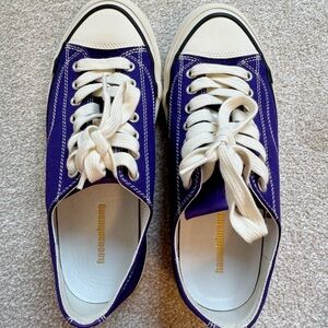 Haonanhuang purple soft leather/canvas sneakers